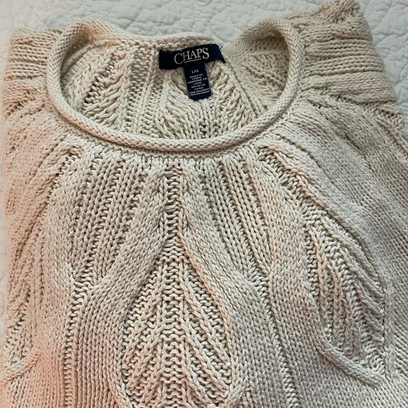 Chaps Women's Sweater in Oatmeal with subtle gold thread running through it - Picture 1 of 11